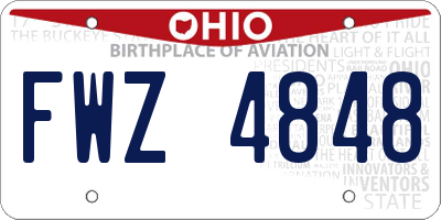 OH license plate FWZ4848