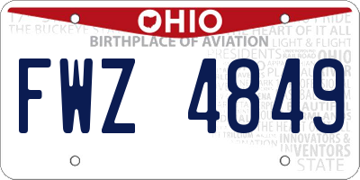 OH license plate FWZ4849