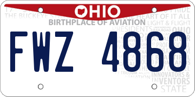 OH license plate FWZ4868