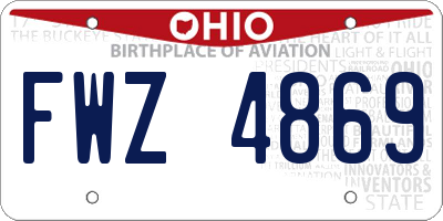 OH license plate FWZ4869