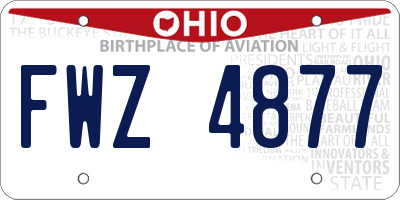 OH license plate FWZ4877