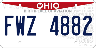 OH license plate FWZ4882