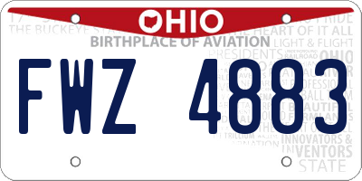 OH license plate FWZ4883