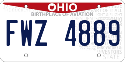 OH license plate FWZ4889