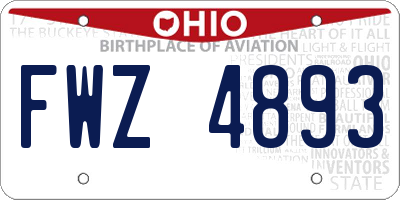 OH license plate FWZ4893