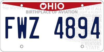 OH license plate FWZ4894