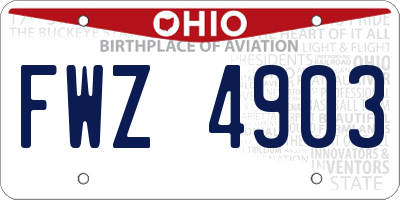 OH license plate FWZ4903