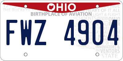 OH license plate FWZ4904