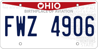 OH license plate FWZ4906