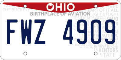 OH license plate FWZ4909