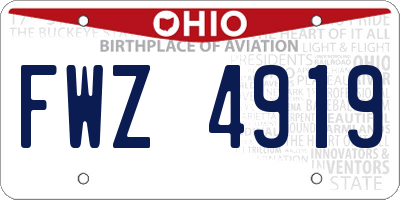 OH license plate FWZ4919