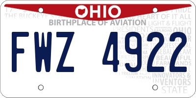 OH license plate FWZ4922