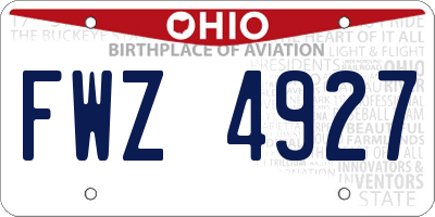 OH license plate FWZ4927
