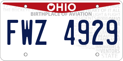 OH license plate FWZ4929