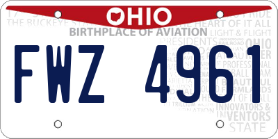 OH license plate FWZ4961