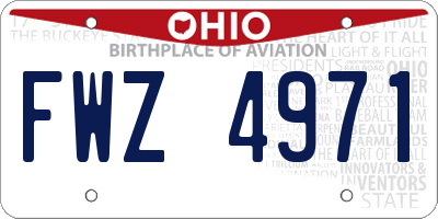 OH license plate FWZ4971