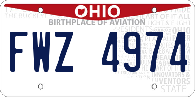 OH license plate FWZ4974