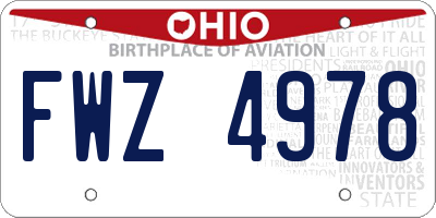OH license plate FWZ4978