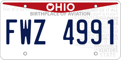 OH license plate FWZ4991