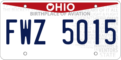 OH license plate FWZ5015