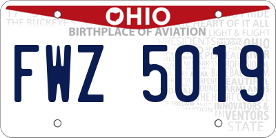 OH license plate FWZ5019