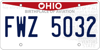 OH license plate FWZ5032