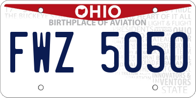 OH license plate FWZ5050