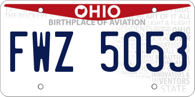 OH license plate FWZ5053