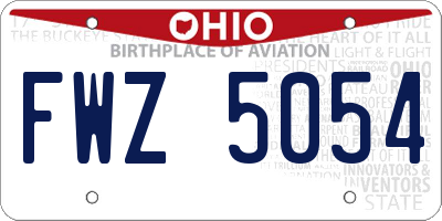 OH license plate FWZ5054