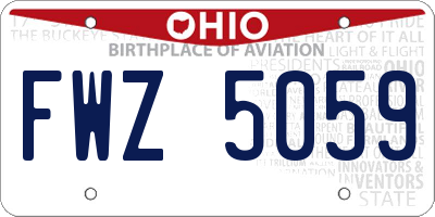 OH license plate FWZ5059
