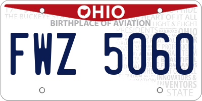 OH license plate FWZ5060