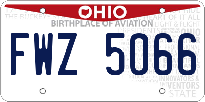 OH license plate FWZ5066