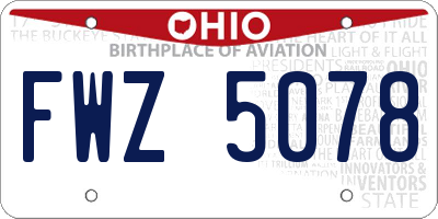 OH license plate FWZ5078