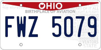 OH license plate FWZ5079