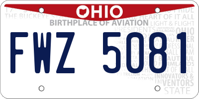 OH license plate FWZ5081