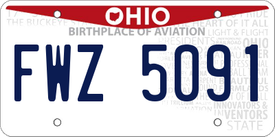 OH license plate FWZ5091