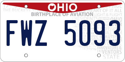OH license plate FWZ5093