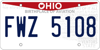 OH license plate FWZ5108