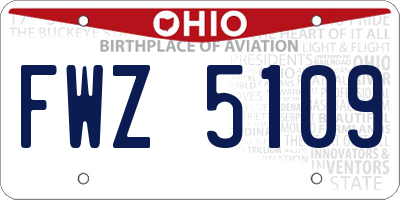OH license plate FWZ5109