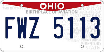 OH license plate FWZ5113