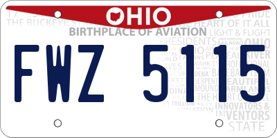 OH license plate FWZ5115