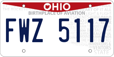 OH license plate FWZ5117