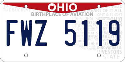 OH license plate FWZ5119