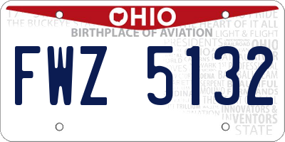 OH license plate FWZ5132