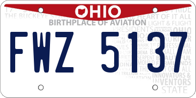OH license plate FWZ5137