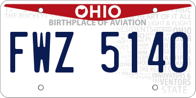 OH license plate FWZ5140