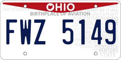 OH license plate FWZ5149