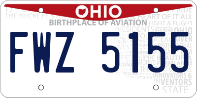 OH license plate FWZ5155