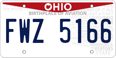 OH license plate FWZ5166