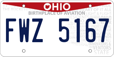 OH license plate FWZ5167